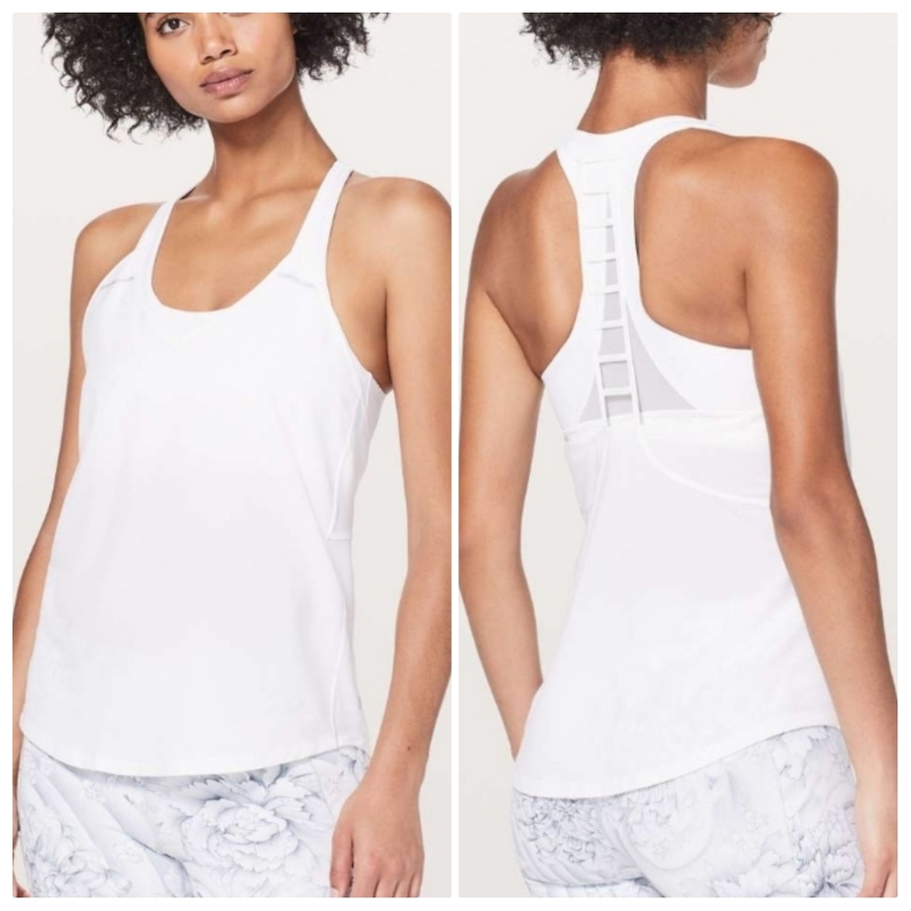 Lululemon Breezy Singlet Tank Top In a Very Light Pink Shade Size Medium no dot - Picture 2 of 13